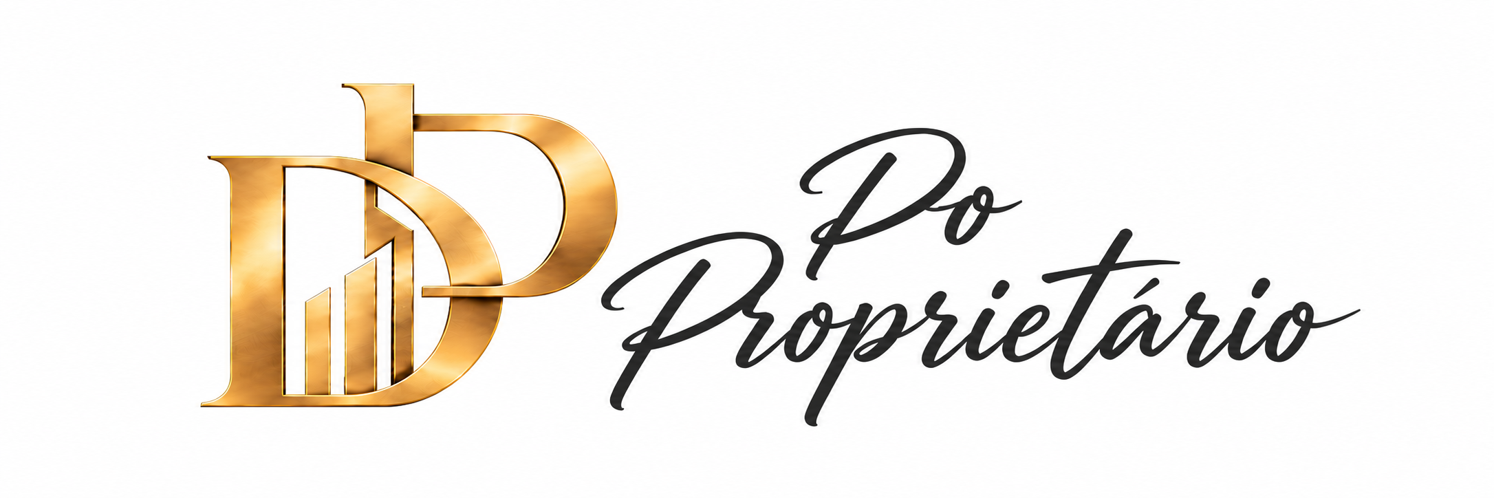 Do Proprietário — DP dourado e assinatura escura sobre fundo branco